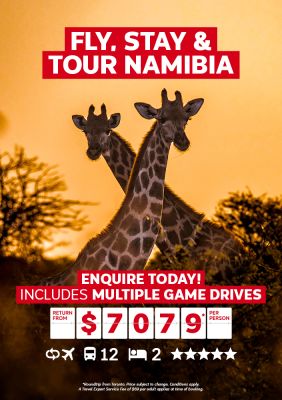 Fly, Stay & tour Namibia! Includes flights, tour and hotels!