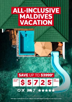 All-inclusive Maldives Vacation. Save up to $3999* return from $5725* per person
