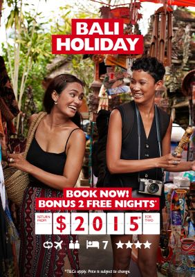 Bali Holiday | Book now! | Bonus 2 free nights* return from $2015* for two