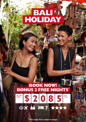 Bali Holiday | Book now! | Bonus 2 free nights* return from $2085* for two