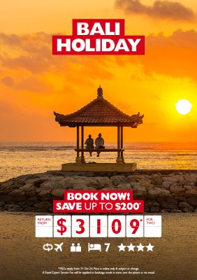 Bali holiday. Book now! Save up to $200* return from $3109* for two