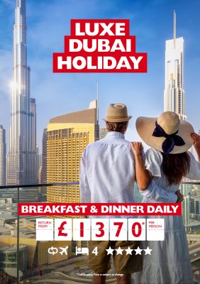 Luxe Dubai Holiday. Breakfast & dinner daily return from £1370* per person