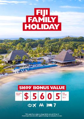 Fiji Family Holiday | $1,699* bonus value. Return from $5,605* per family of 4