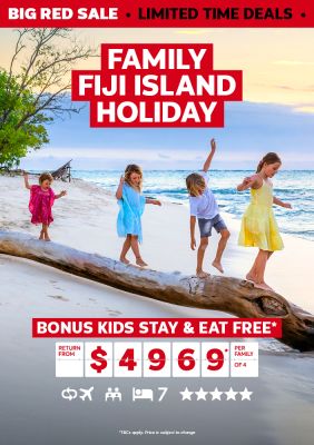 Family Fiji Island Holiday. Bonus kids stay & eat free* return from $4969* per family of 4
