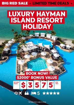 Luxury Hayman Island Resort Holiday. Book now! $2000* bonus value return from $3575* for two