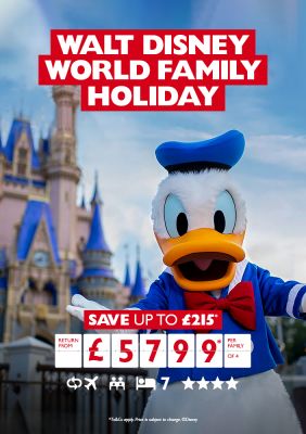 Walt Disney World Family Holiday. Save up to £215* return from £5799* per family of 4