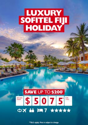 Luxury Sofitel Fiji Holiday. Save up to $200* return from $5075* for two