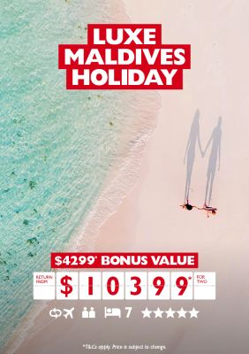 Luxe Maldives Holiday | $4299* bonus value return from $10399* for two