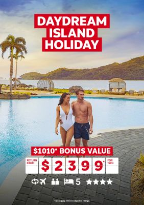 Daydream Island Holiday. $1010* bonus value return from $2399* for two