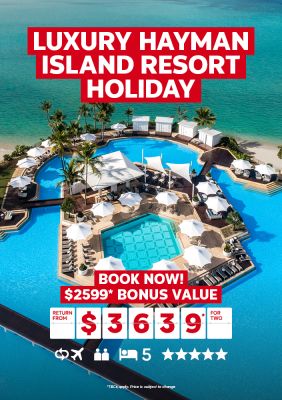 Luxury Hayman Island Resort Holiday. Book now! Save up to $2599* return from $3639* for two