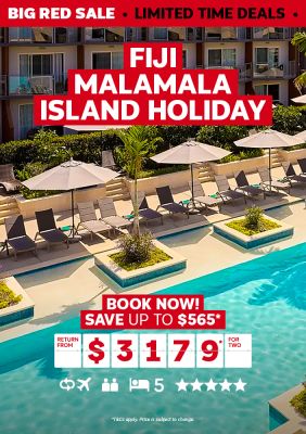 Fiji Malamala Island Holiday. Book now! Save up to $565* return from $3179* for two
