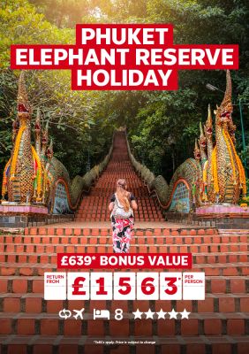 Phuket Elephant Reserve Holiday. 639* bonus value return from 1563* per person