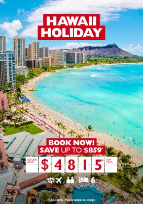 Hawaii Holiday. Book now! Save up to $859* return from $4815* for two