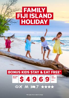 Family Fiji Island Holiday. Bonus kids stay & eat free* return from $4969* per family of 4