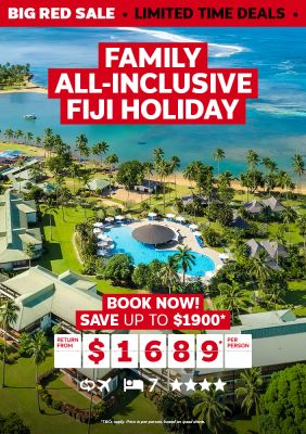 Family all-inclusive Fiji Holiday. Book now! Save up to $1900* return from $1689* per person
