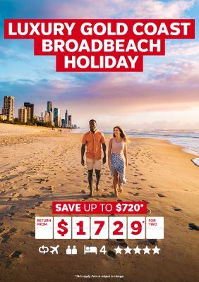 Luxury Gold Coast Broadbeach Holiday. Save up to $720* return from $1729* for two