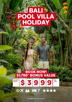Bali Pool Villa Holiday. Book now! $1780* bonus value return from $3999* for two