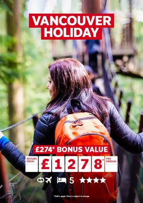 Vancouver holiday. 274* bonus value return from 1278* per person