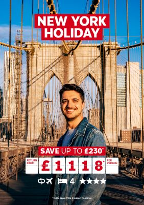 New York Holiday. Save up to £230* return from £1118* per person