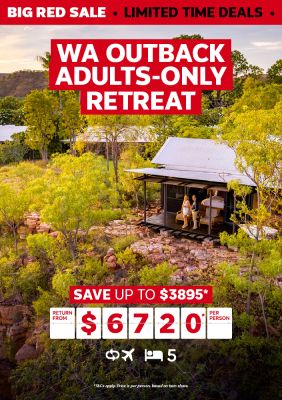 WA outback adults-only retreat save up to $3895 return from $6720 per person 
