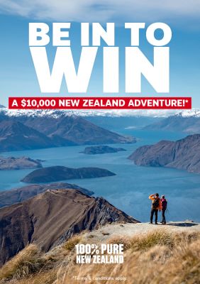 TNZ - Be in to win a $10,000 New Zealand Adventure