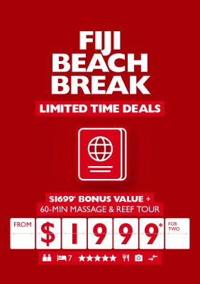 Fiji beach break - limited time deals. From $1,999* for two