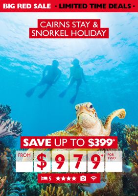 Cairns stay & snorkel holiday - save up to $399* from $979* for two