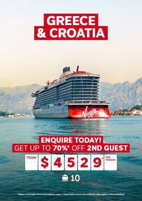 Greece and Croatia Virgin Voyages cruise from $4529* per person