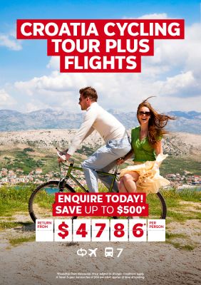 Croatia Cycling Tour with Flights included for $4786* per person