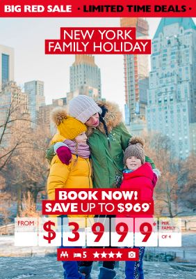New York family holiday | Book now! | Save up to $969* from $3999* per family of 4