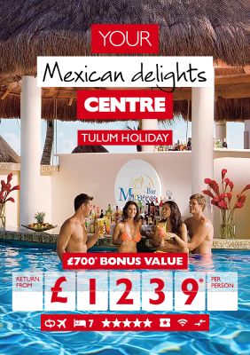 Your Mexican delights Centre | Tulum Holiday | £700* bonus value return from £1239* per person
