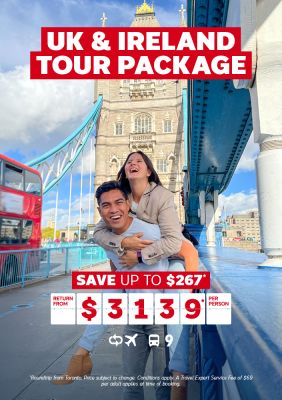 UK & Ireland Tour Package for $3139* per person
