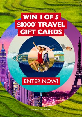 Subscribe now for a chance to win 1 of 5 $1000* travel gift cards!