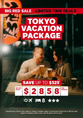 Big Red Deal - Tokyo vacation package for $2858* per person!