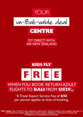 FCNZ Bali - Kids fly free