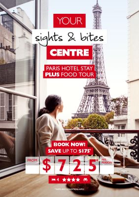 Explore Paris with a hotel stay and food tour for just $725* per person!