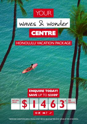 Honolulu vacation package for just $1,463* per person!