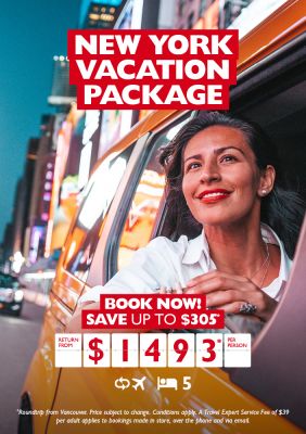 New York vacation package for just $1,493* per person!