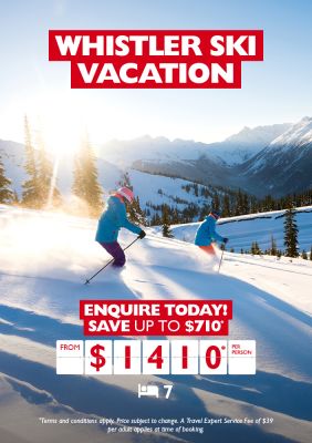 Whistler ski vacation for just $1,410* per person!