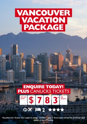 Vancouver vacation with NHL tickets return from $783*