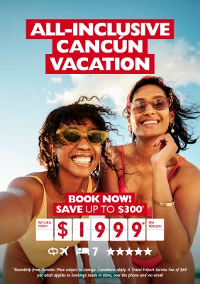 Air Canada Cancun vacation return from $1999* 