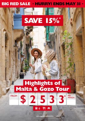 BIG RED SALE - Save on a highlights of Malta tour!