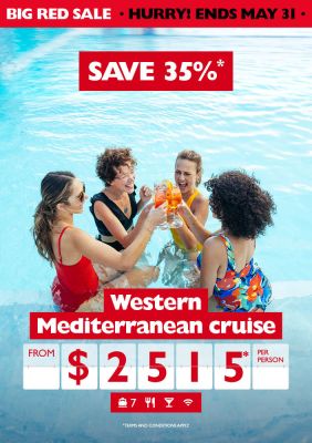 BIG RED SALE - Save big on this Western Mediterranean Cruise!