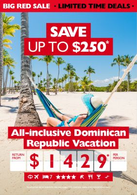 BIG RED SALE - All-inclusive Dominican Republic vacation for just $1,429* per person!