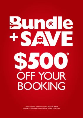 Bundle + Save to get $500* off your booking!