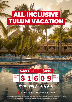 All-inclusive Tulum vacation for $1609* per person