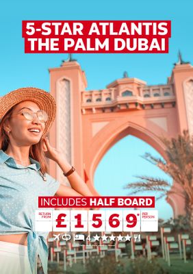 Woman outside Atlantis The Palm, Dubai