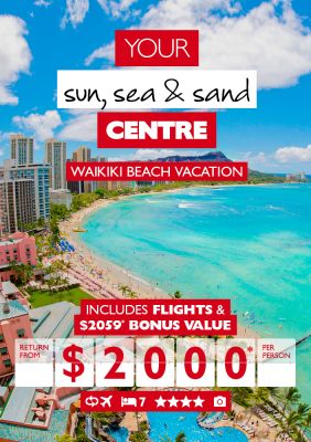 Sun, sea and sand - 7 night Waikiki beach vacation - return from $2000 per person