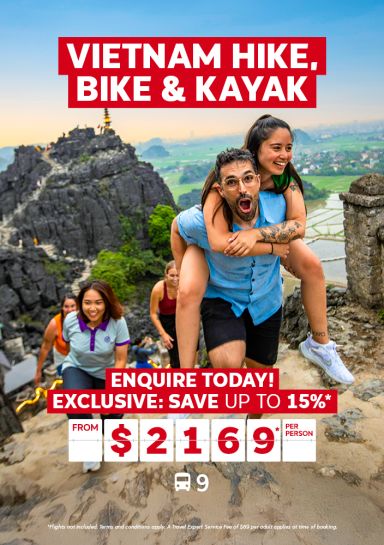 Vietnam Hike, Bike & Kayak tour for $2169* per person