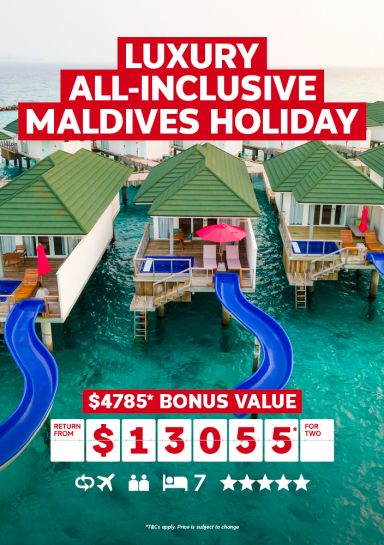 Luxury all-inclusive Maldives holiday | $4,785* bonus value. Return from $13,055* for two